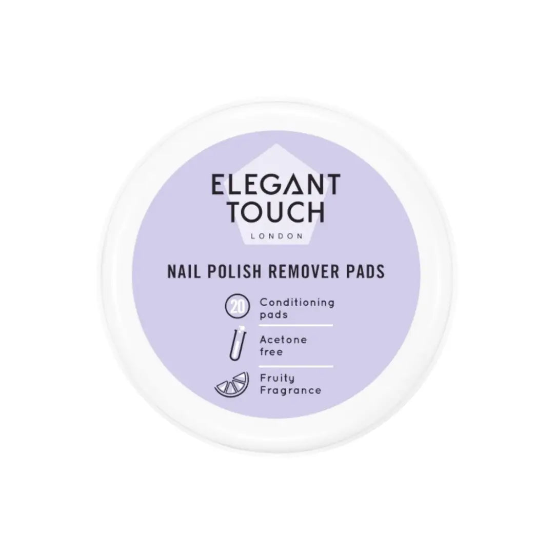 Elegant Touch Nail Polish Remover Pads 20s | Quick & Easy Acetone-Free Nail Polish Wipes