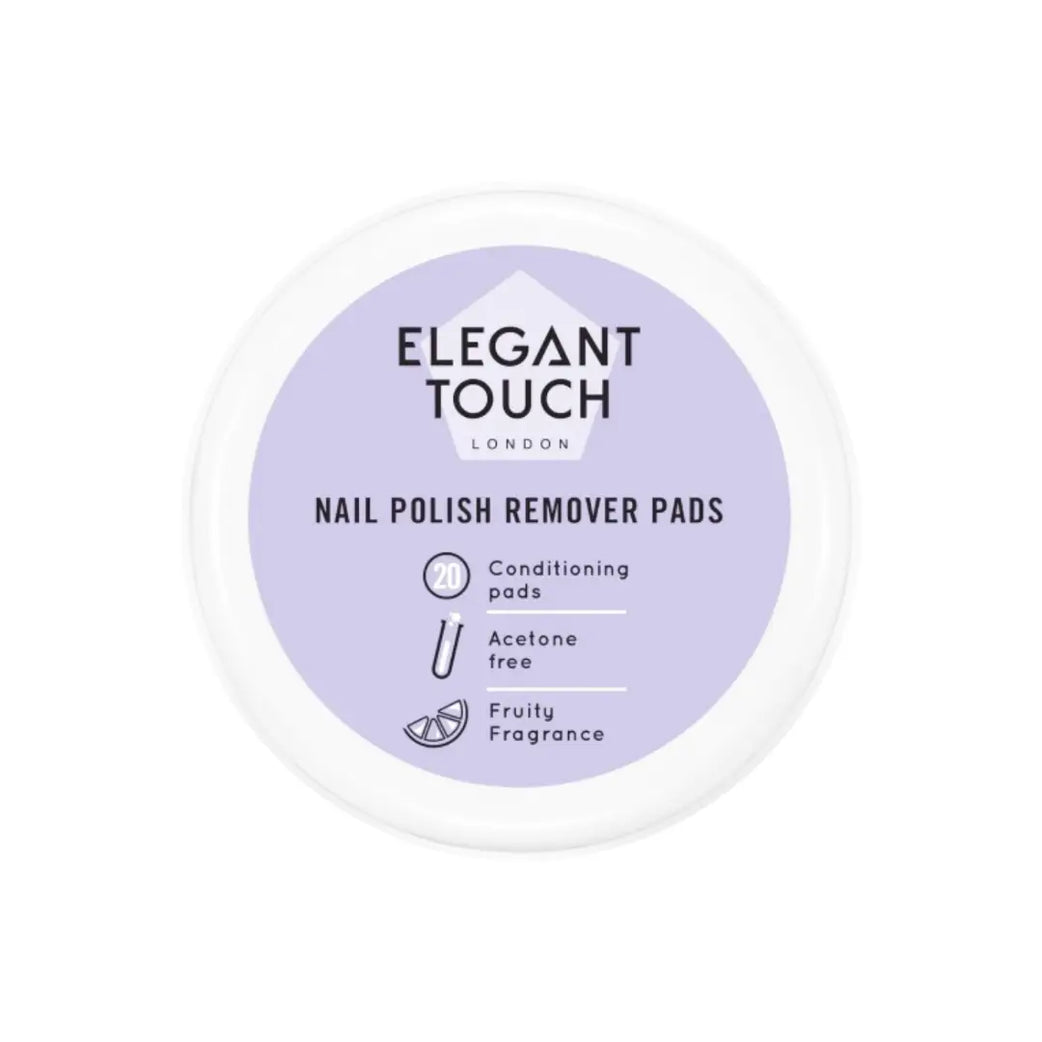 Elegant Touch Nail Polish Remover Pads 20s | Quick & Easy Acetone-Free Nail Polish Wipes
