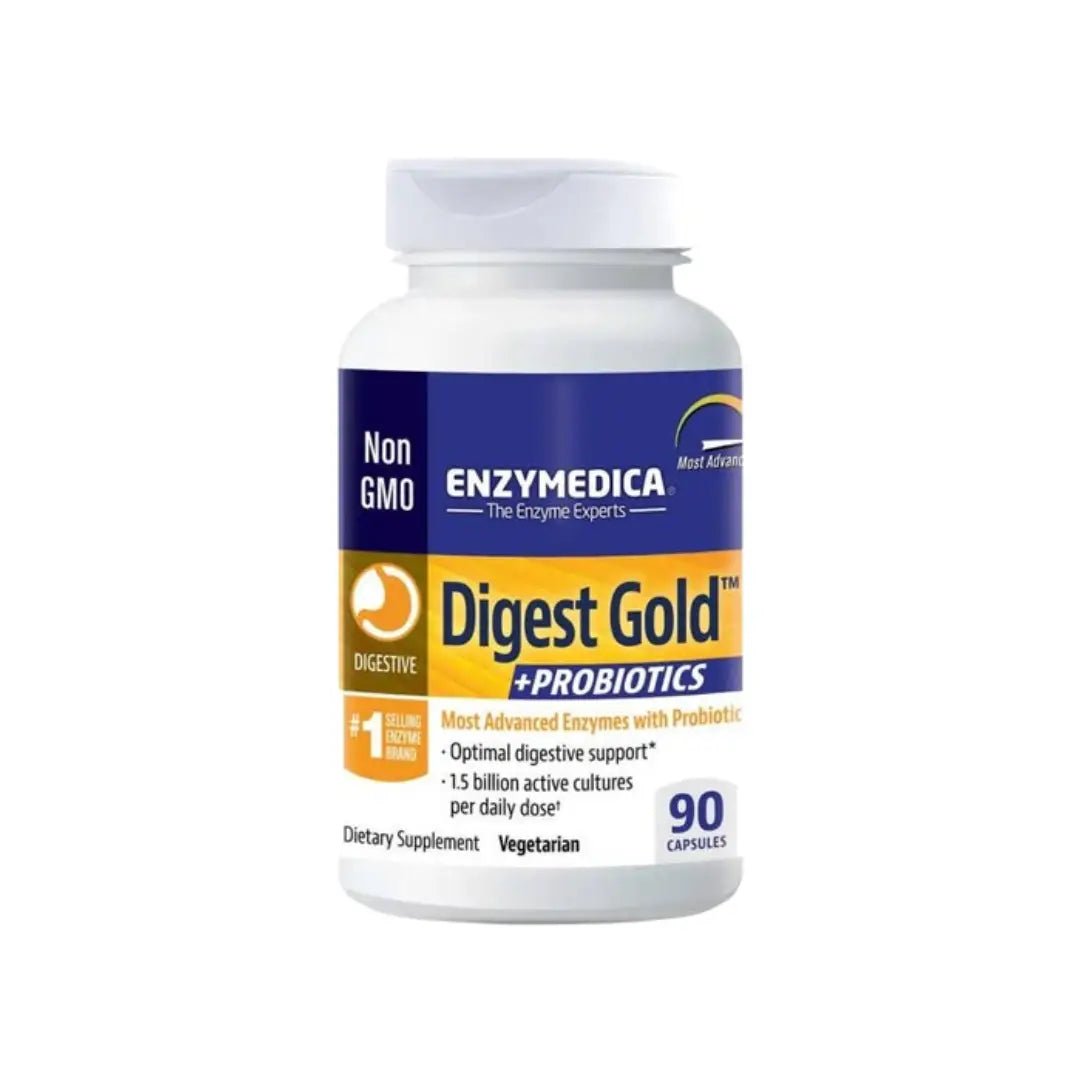 Enzymedica Digest Gold + Probiotics 90s Capsules for digestive health, enzyme and probiotic supplement for bloating, gas, and nutrient absorption support