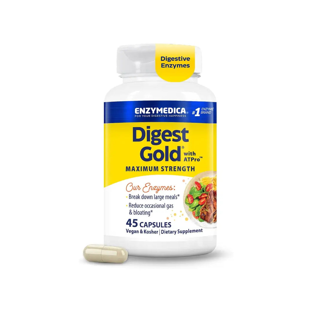 Enzymedica Digest Gold with ATPro Capsules 45 Count – Digestive Enzyme Supplement