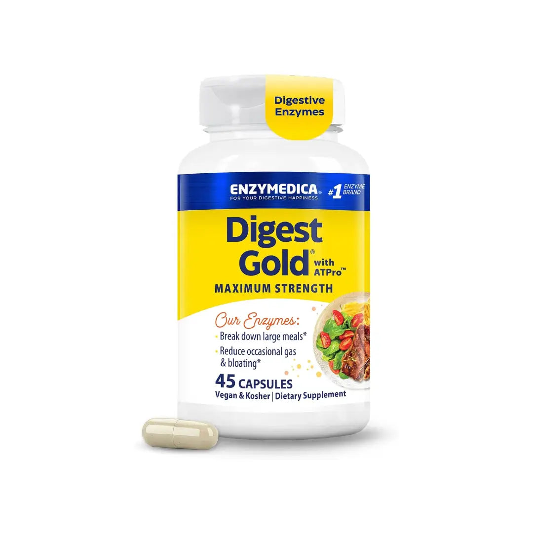 Enzymedica Digest Gold with ATPro Capsules 45 Count – Digestive Enzyme Supplement