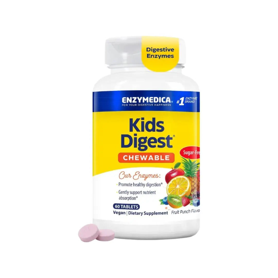 Enzymedica Kids Digest Chewable Tablets 60s – Digestive Enzyme Supplement for Children, Daily Digestive Support