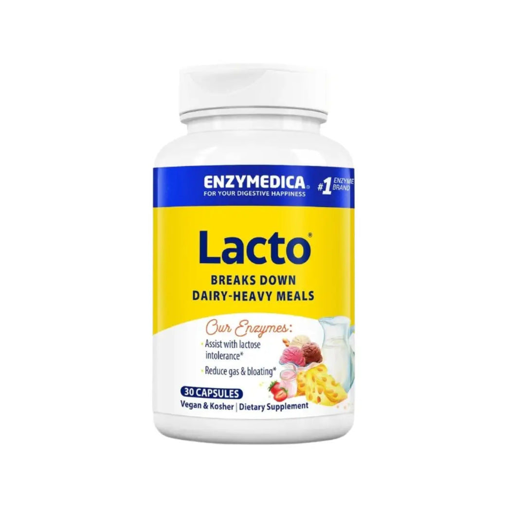 Enzymedica Lacto Capsules 30s – Dairy Digestive Enzyme Supplement with Lactase