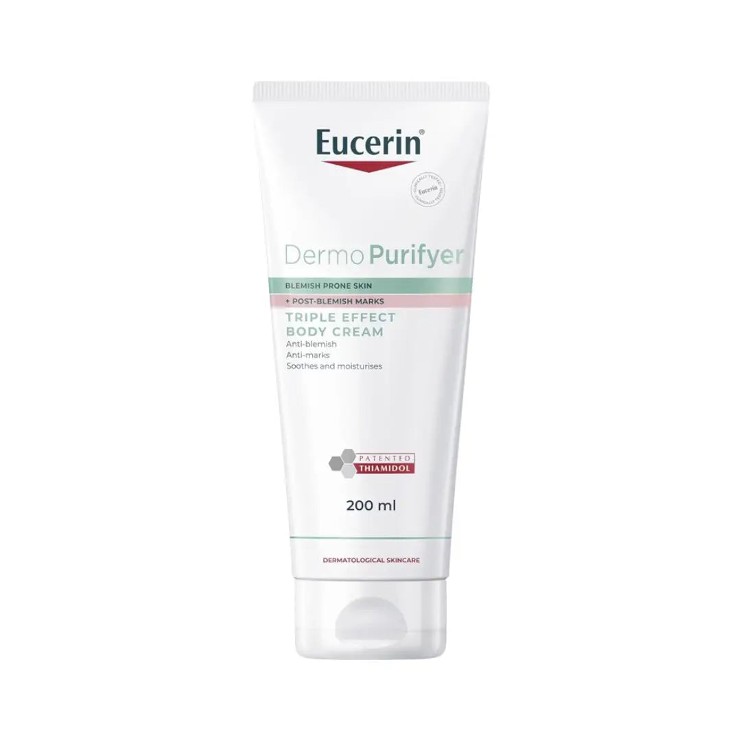 Eucerin DermoPurifyer Triple Effect Body Cream 200ml – Moisturizing Care for Blemish-Prone Skin