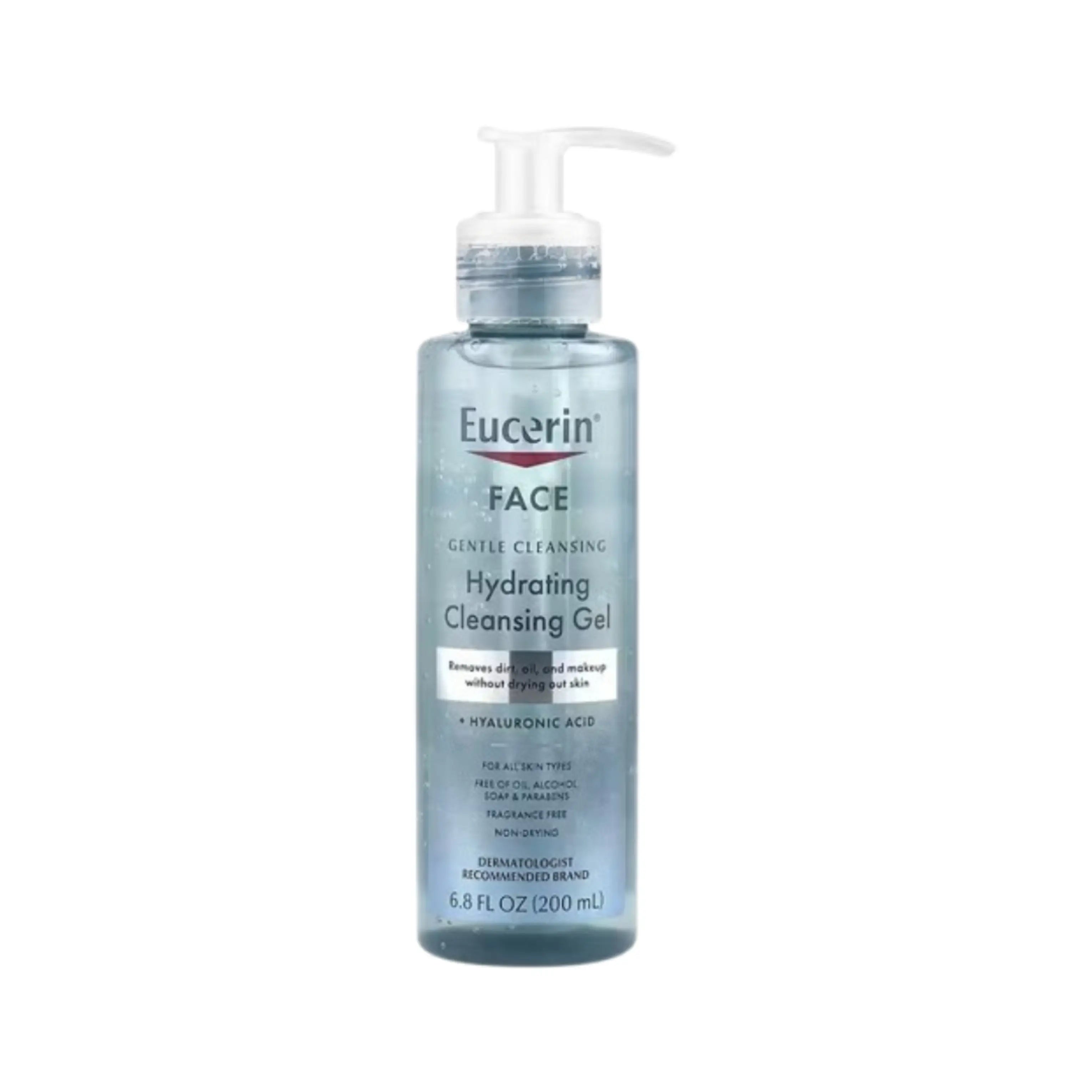 Eucerin Face Hydrating Cleansing Gel 200ml – Gentle Daily Cleanser with Hyaluronic Acid