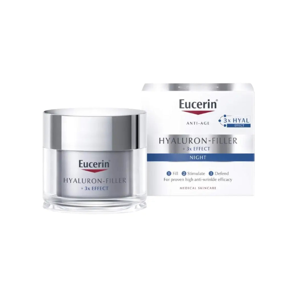 Eucerin Hyaluron-Filler Night Cream 50ml – Hydrating Overnight Face Cream for Smoother-Looking Skin