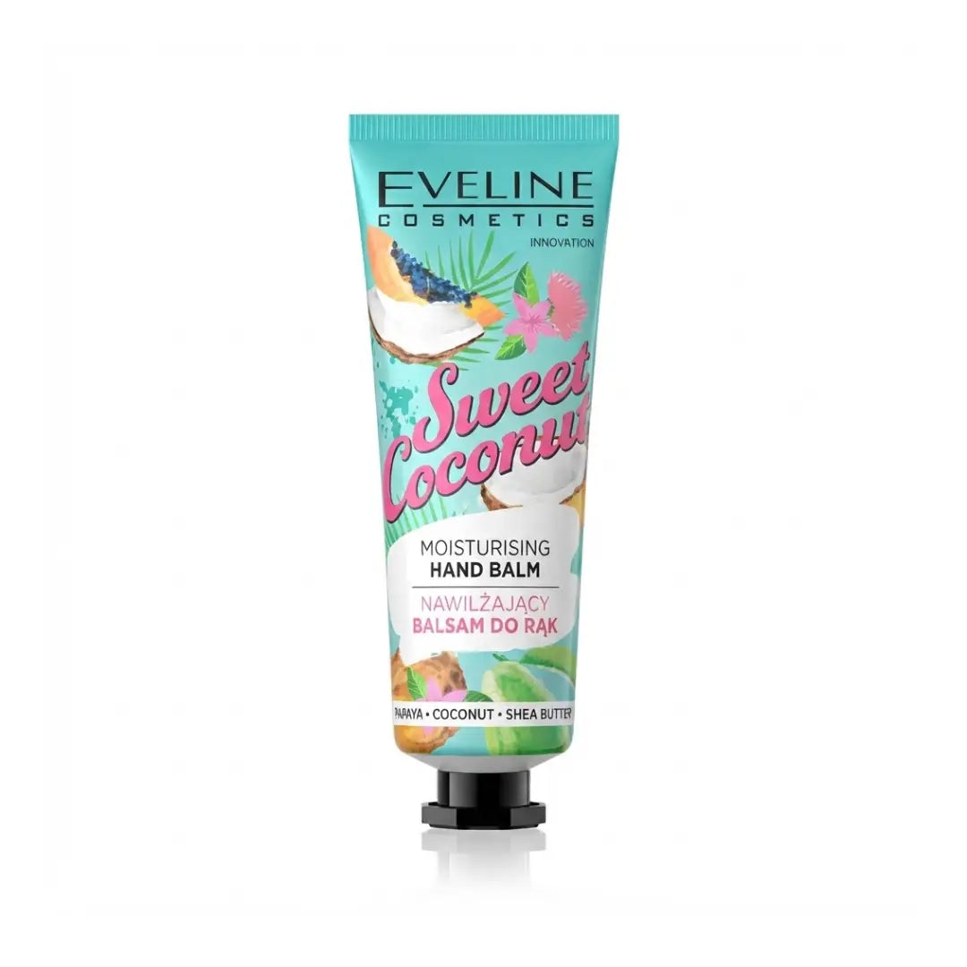 Eveline Sweet Coconut Moisturising Hand Balm 50ml – Coconut Oil & Shea Butter Hand Cream
