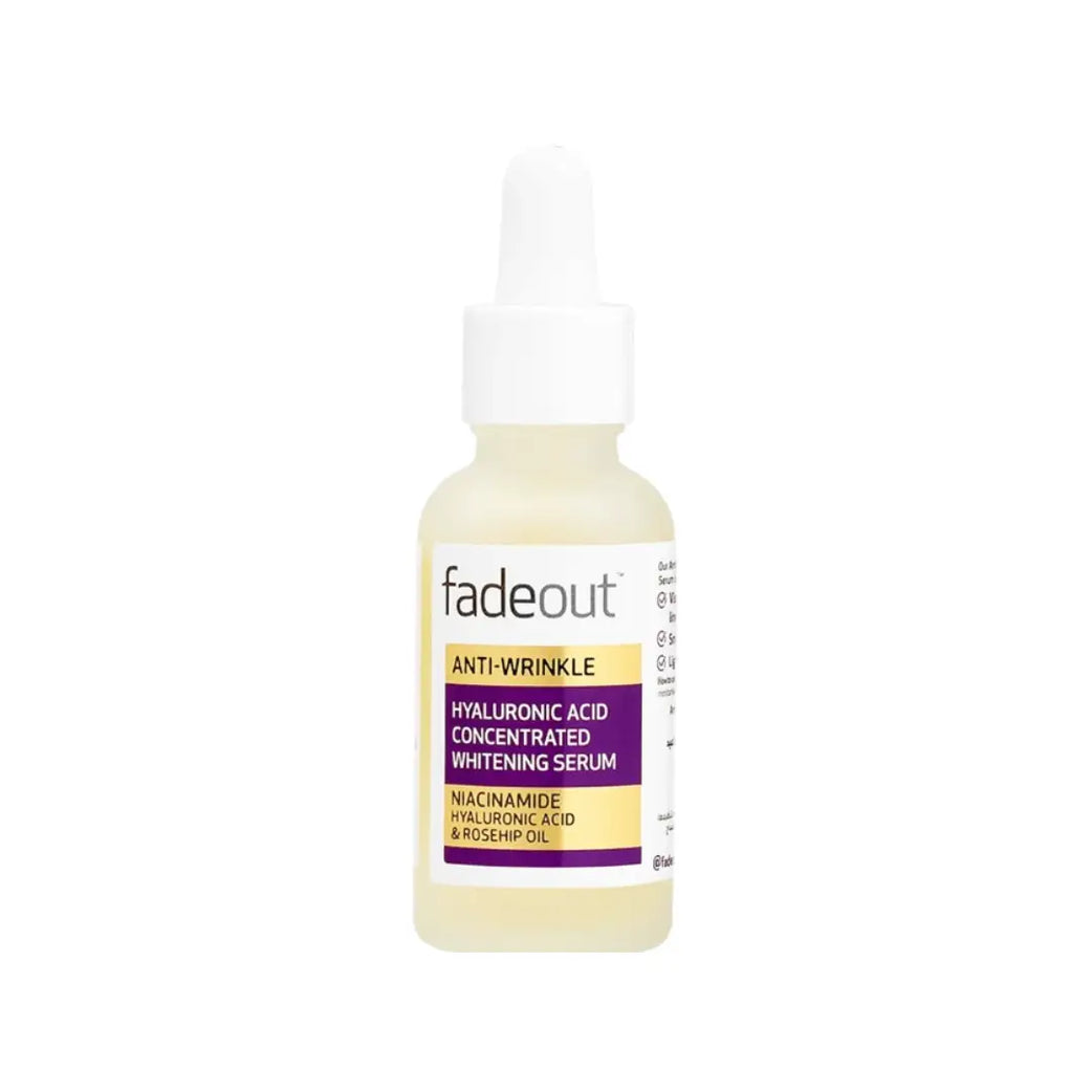 Fade Out Anti-Wrinkle Hyaluronic Acid Concentrated Brightening Serum 30ml – Hydrating Face Serum for Fine Lines & Uneven Skin Tone