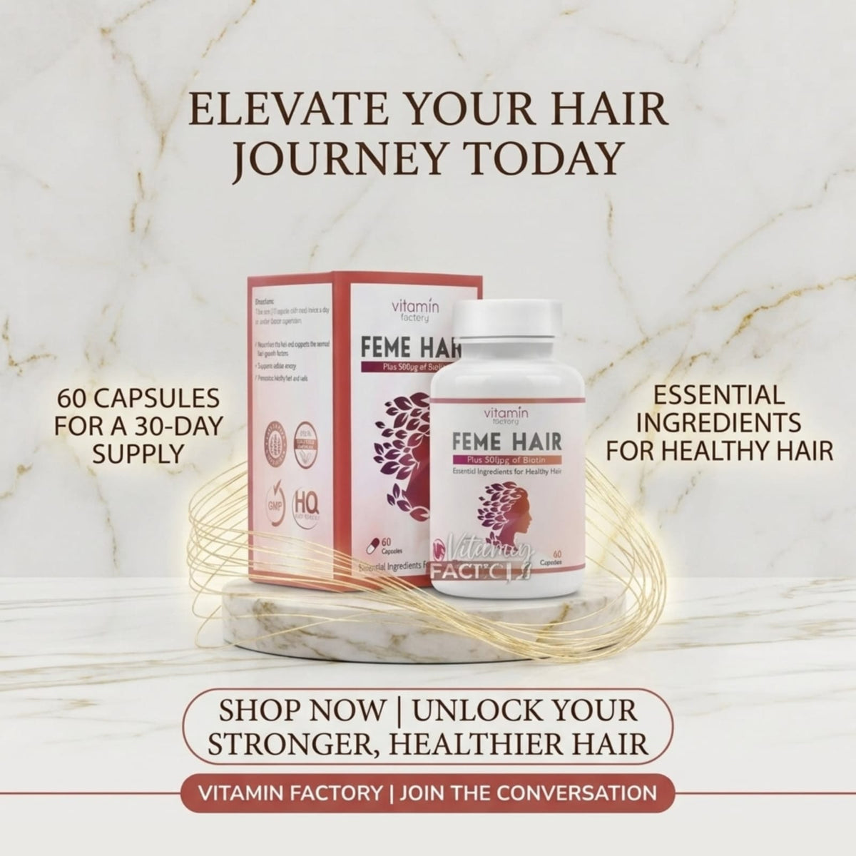 Feme Hair 60 Capsules Pack of 2 – (Two Months Supply)