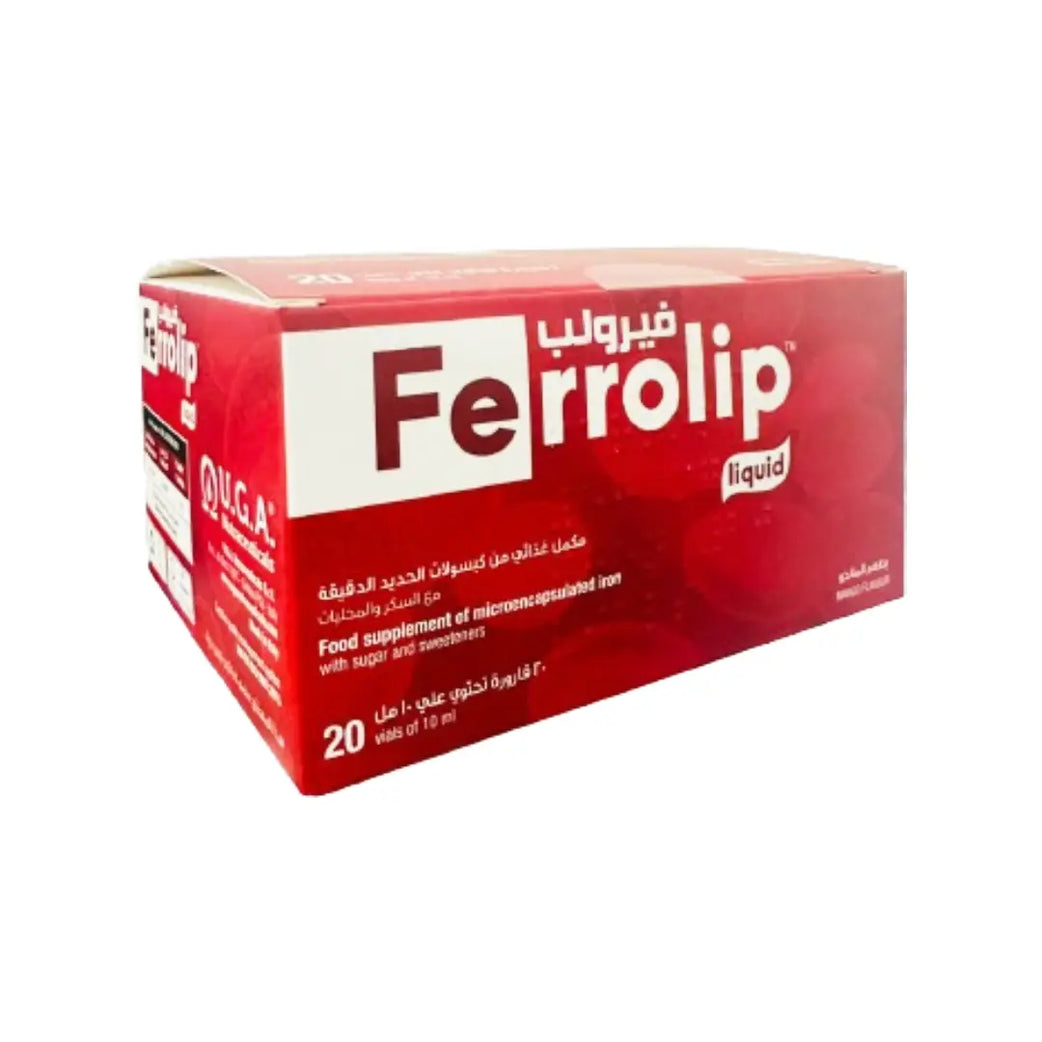 Ferrolip Iron Liquid Mango Flavour 10ml Vials 20s – Daily Iron Supplement Liquid Formula