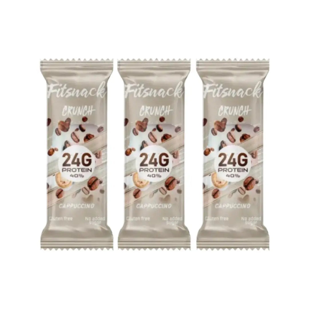 Fitsnack Crunch Protein Bar Cappuccino with Collagen 60g | High Protein Snack Bar