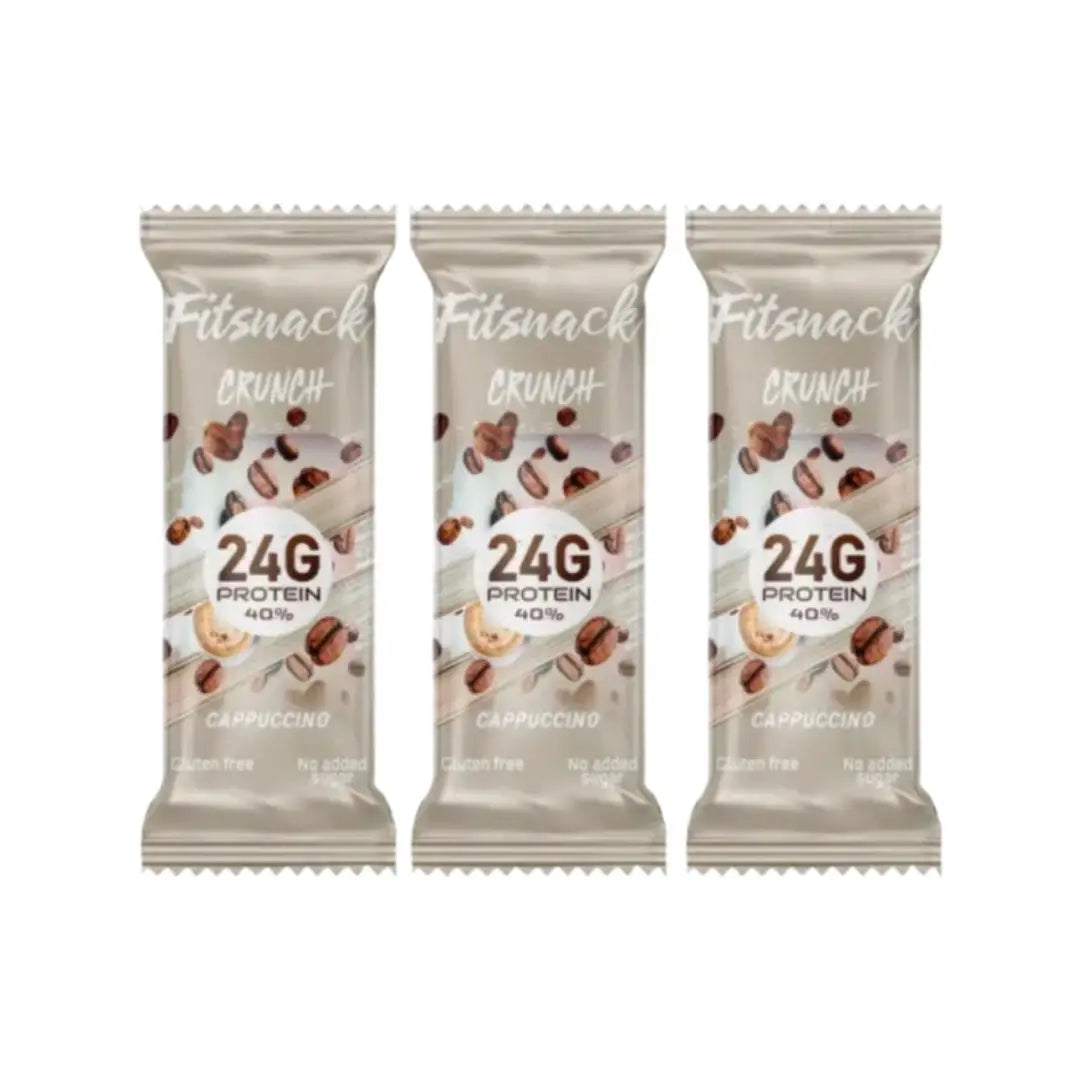 Fitsnack Crunch Protein Bar Cappuccino with Collagen 60g | High Protein Snack Bar