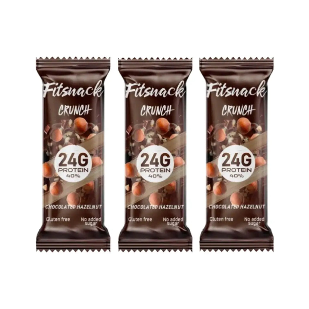 Fitsnack Crunch Protein Bar Chocolate Hazelnut with Collagen 60g | High Protein Snack Bar