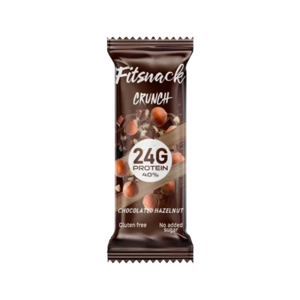 Fitsnack Crunch Protein Bar Chocolate Hazelnut with Collagen 60g | High Protein Snack Bar