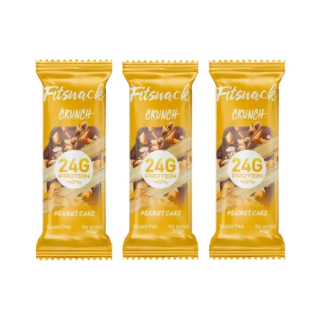 Fitsnack Crunch Protein Bar Peanut Cake with Collagen 60g | High Protein Snack Bar