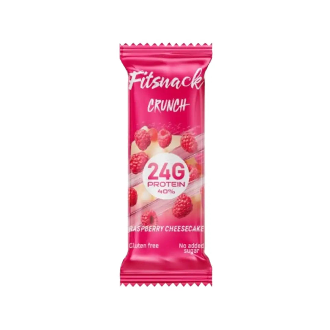 Fitsnack Crunch Protein Bar Raspberry Cheesecake with Collagen 60g | High Protein Snack Bar