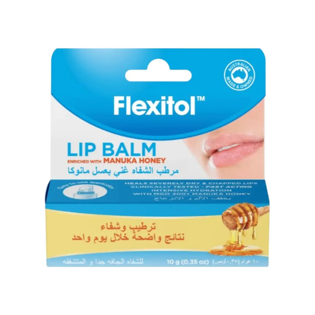 Flexitol Lip Balm with Manuka Honey 10g | Hydrating Balm for Dry & Chapped Lips