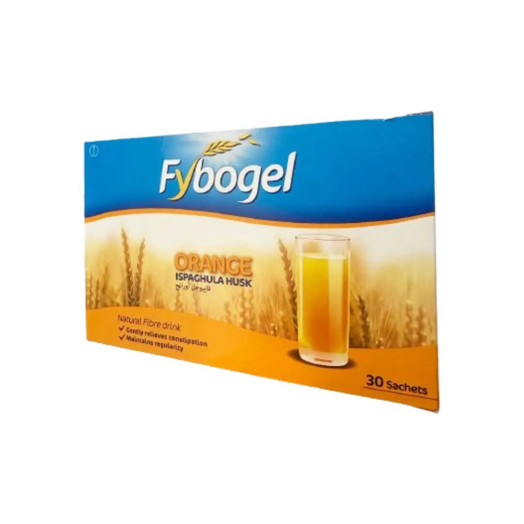 Fybogel Orange Fibre Drink Sachet 30s – Natural constipation relief and digestive health supplement