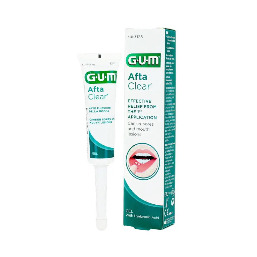 GUM Afta Clear Oral Gel 10ml | Mouth Ulcer & Sore Relief Gel | Fast Healing & Pain Relief Oral Care