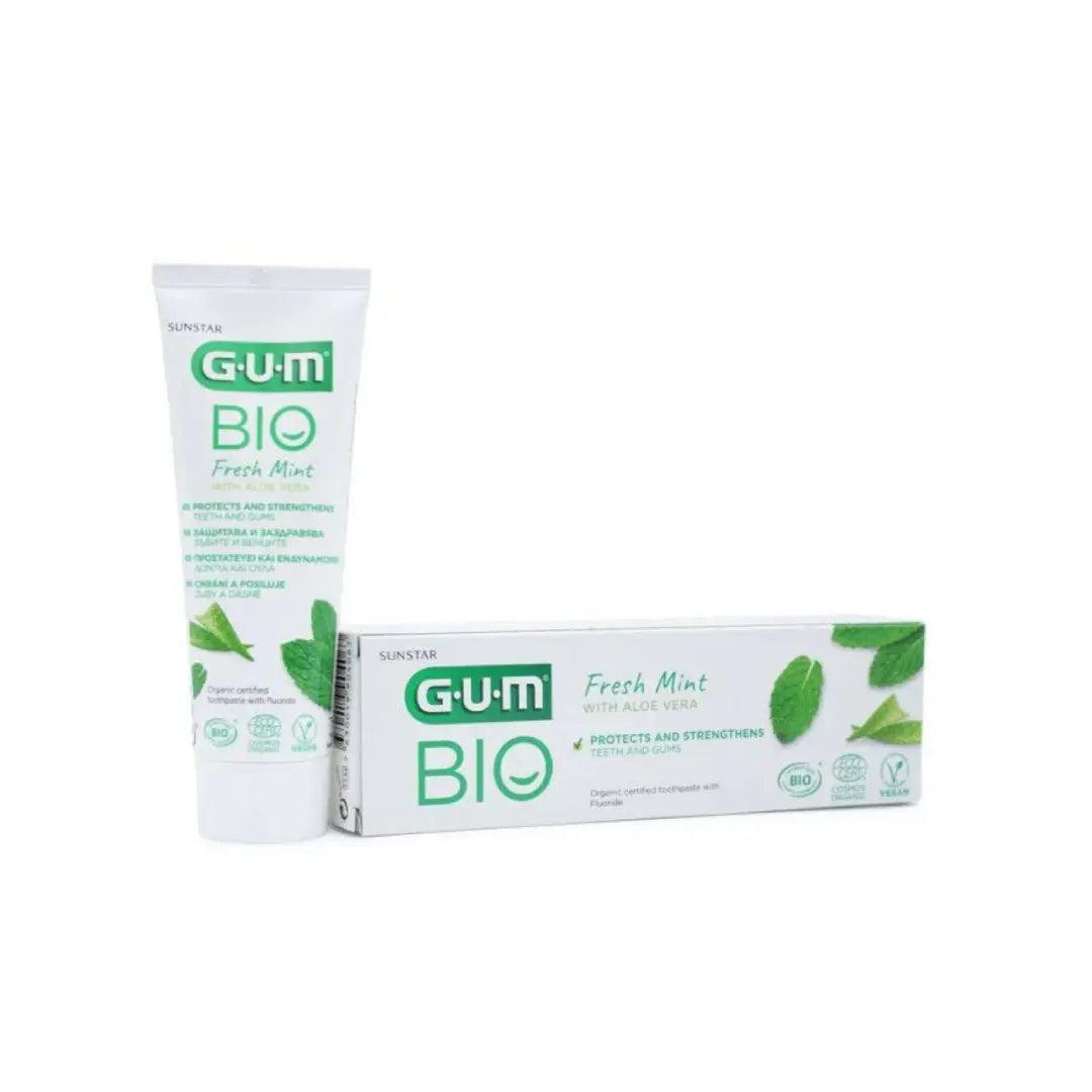 GUM Bio Fresh Mint Toothpaste 75ml | Organic Fluoride Toothpaste | Natural Oral Care & Enamel Protection