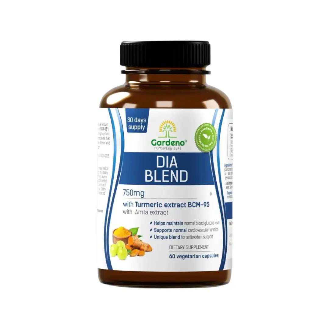 Gardeno DIA Blend 750mg Veg Capsules 60s – Herbal Botanical Supplement with Turmeric & Amla for Daily Wellness Support