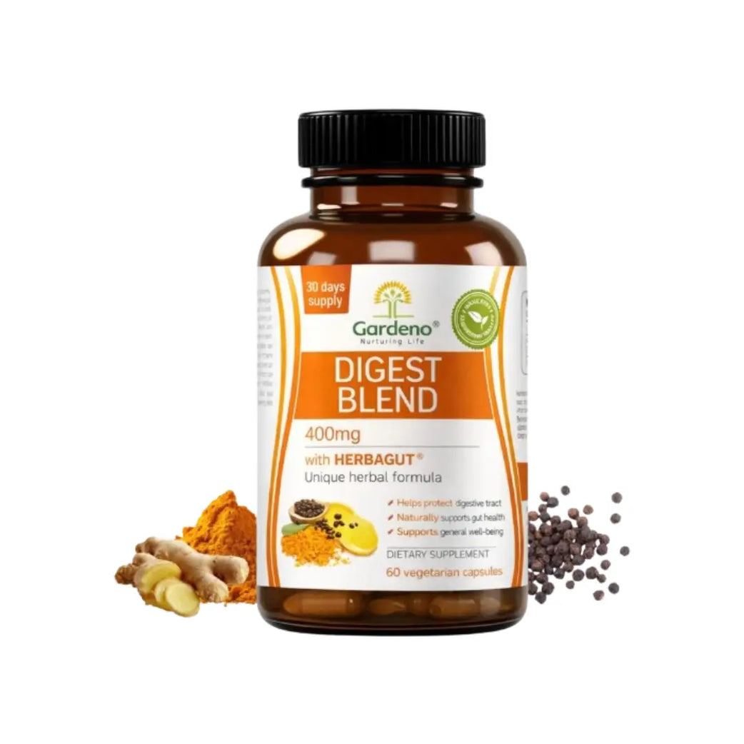 Gardeno Digest Blend 400mg Veg Capsules 60s – Herbal Digestive Support Supplement for Gut Comfort & Balance