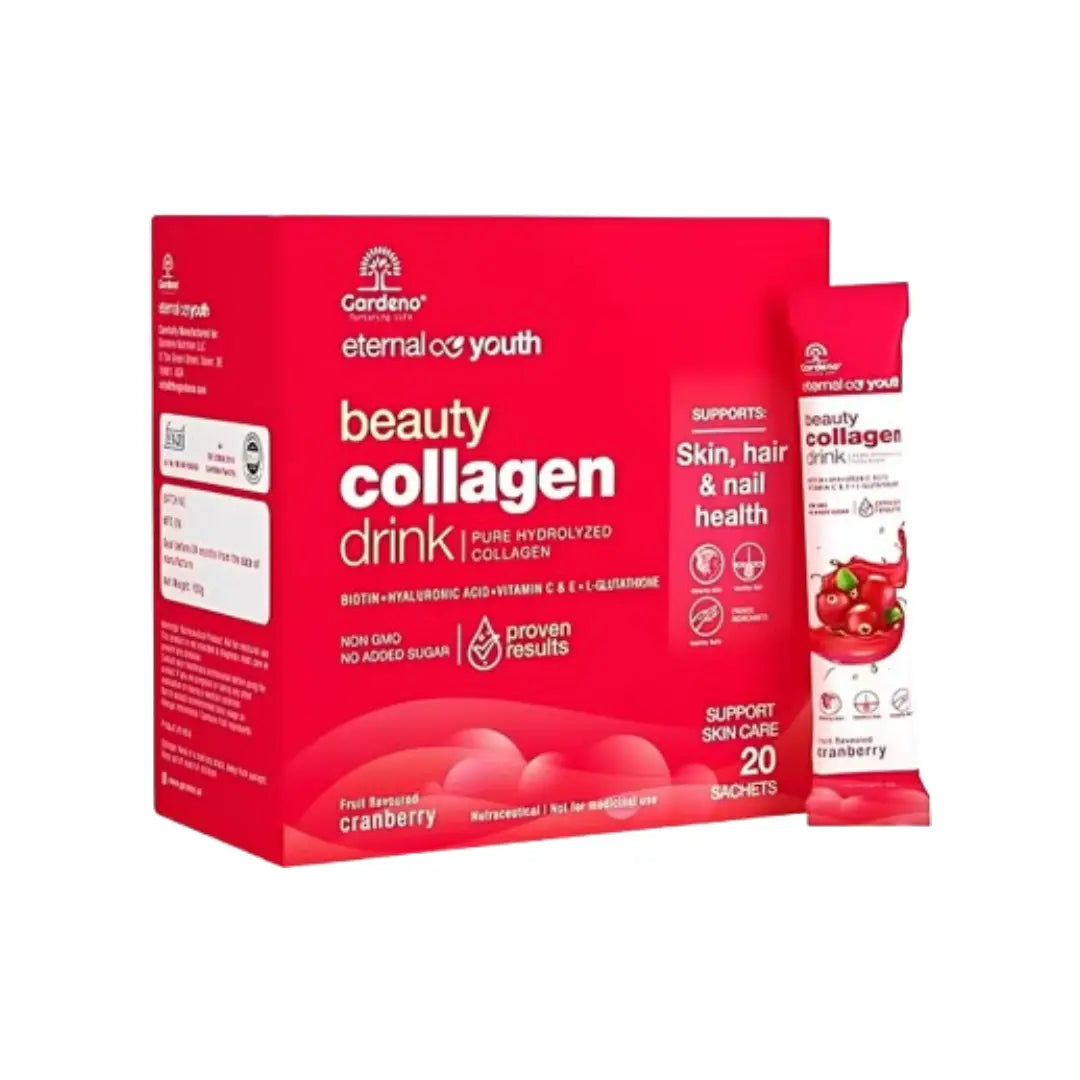 Gardeno Eternal Youth Beauty Collagen Drink Sachets 20s – Collagen & Biotin Supplement for Skin Hair & Nails