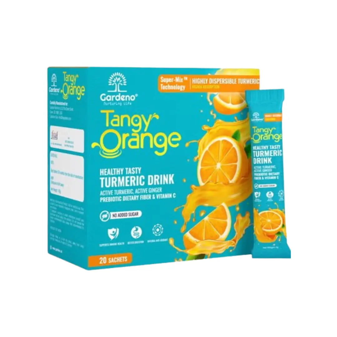 Gardeno Tangy Orange Wellness Drink Sachets 20s – Turmeric, Vitamin C & Prebiotic Daily Support