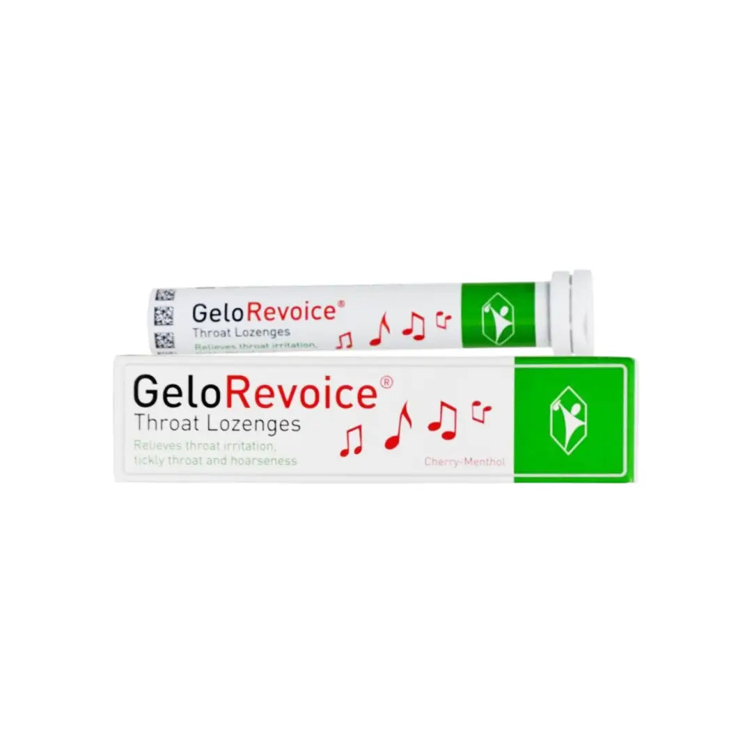 GeloRevoice Throat Lozenges Cherry Menthol 20s – Soothing Relief for Sore Throat and Hoarseness