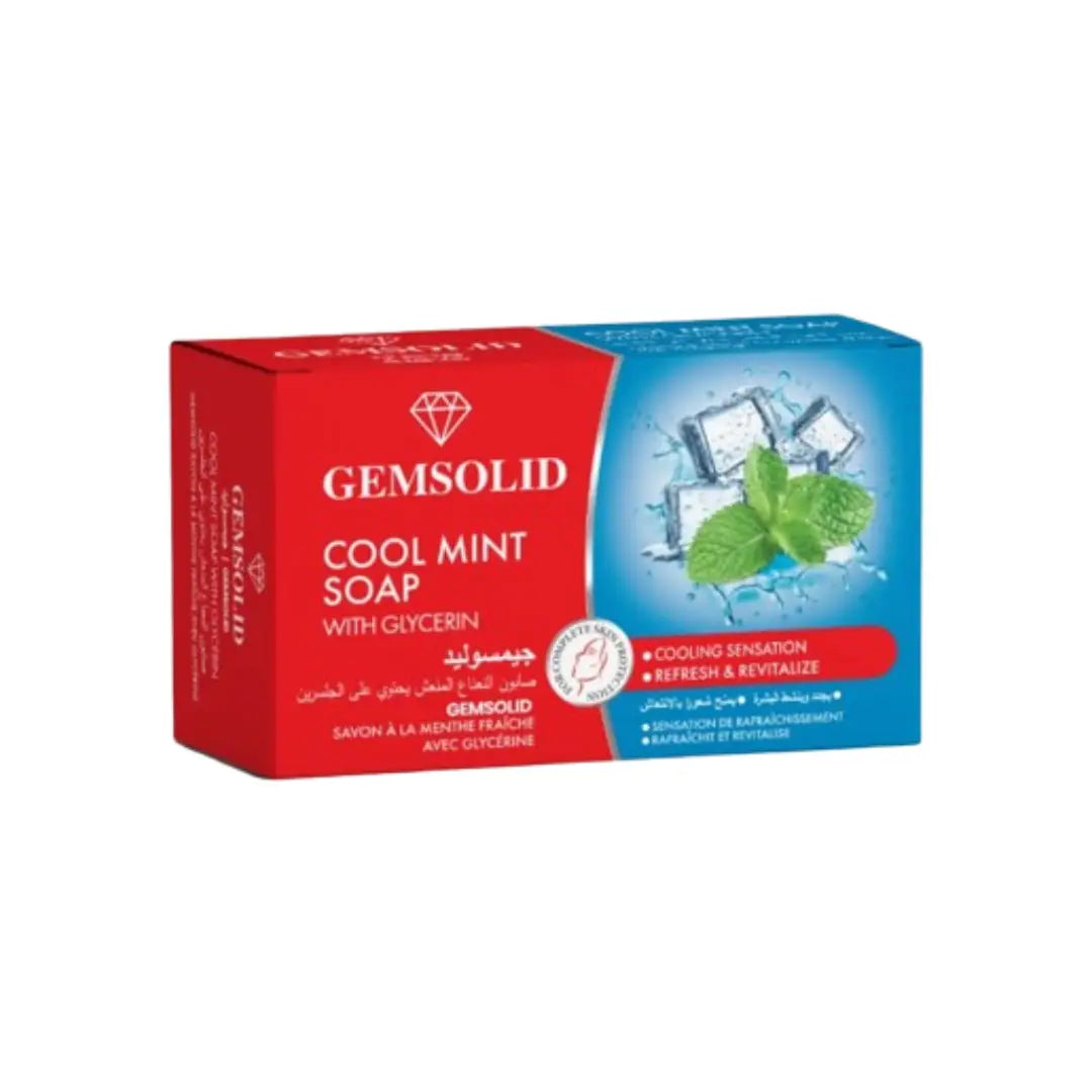 Gemsolid Cool Mint Soap 125g | Glycerin Moisturizing Soap Bar | Refreshing & Hydrating Daily Cleanser