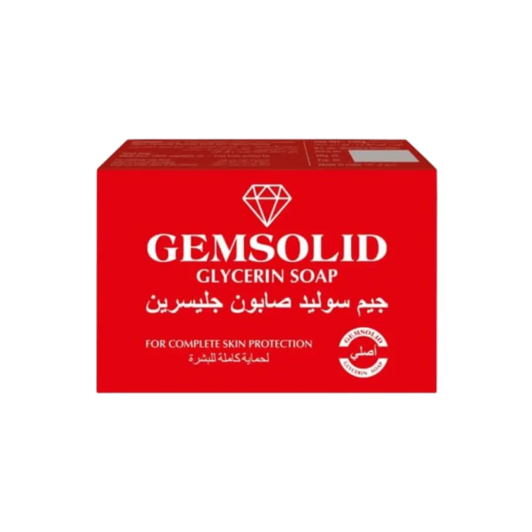 Gemsolid Glycerin Soap 125g | Moisturizing Gentle Cleansing Bar for Dry & Sensitive Skin | Hydrating Daily Skincare Soap