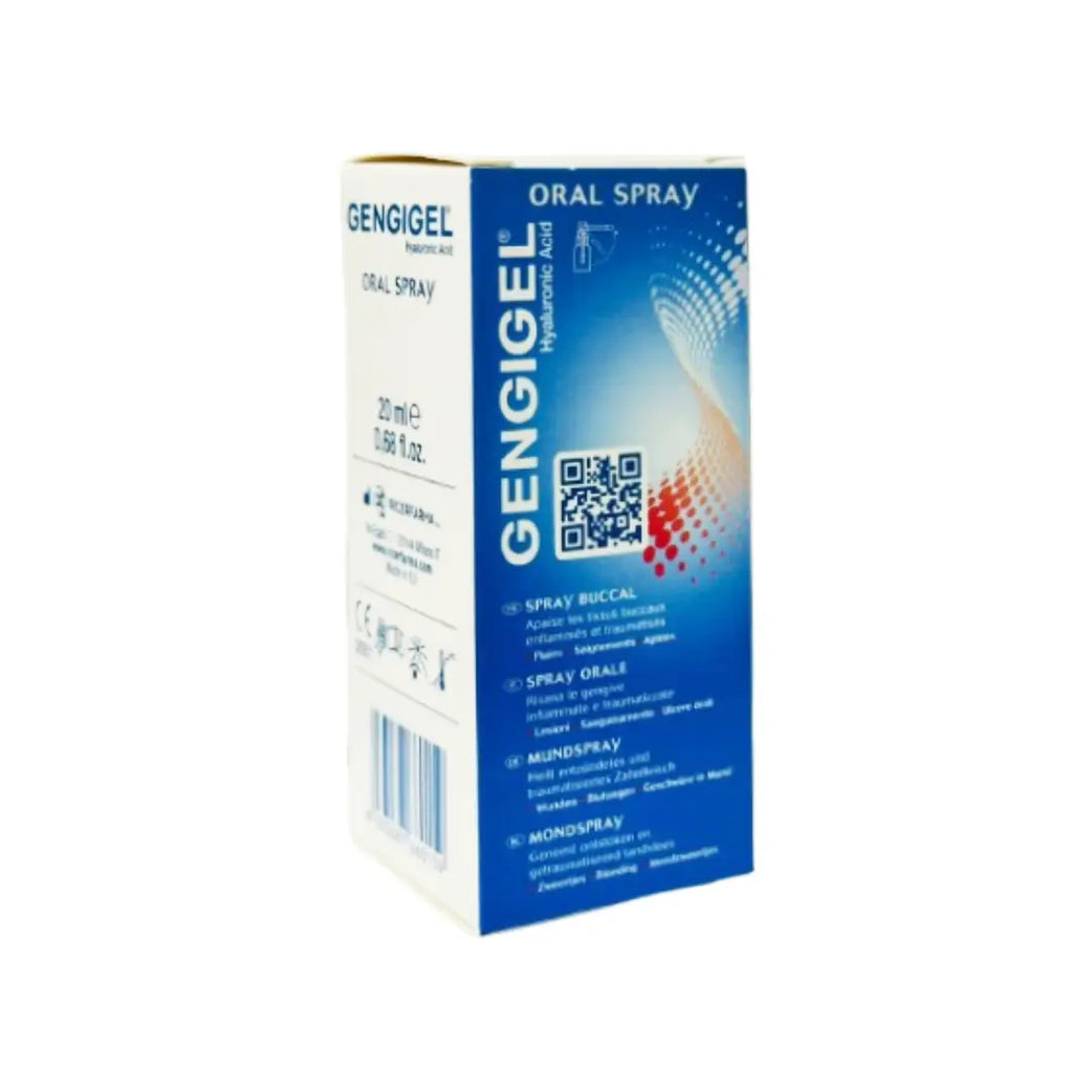 Gengigel Spray 20ml Hyaluronic Acid Oral Spray for Gum Care and Mouth Ulcer Relief