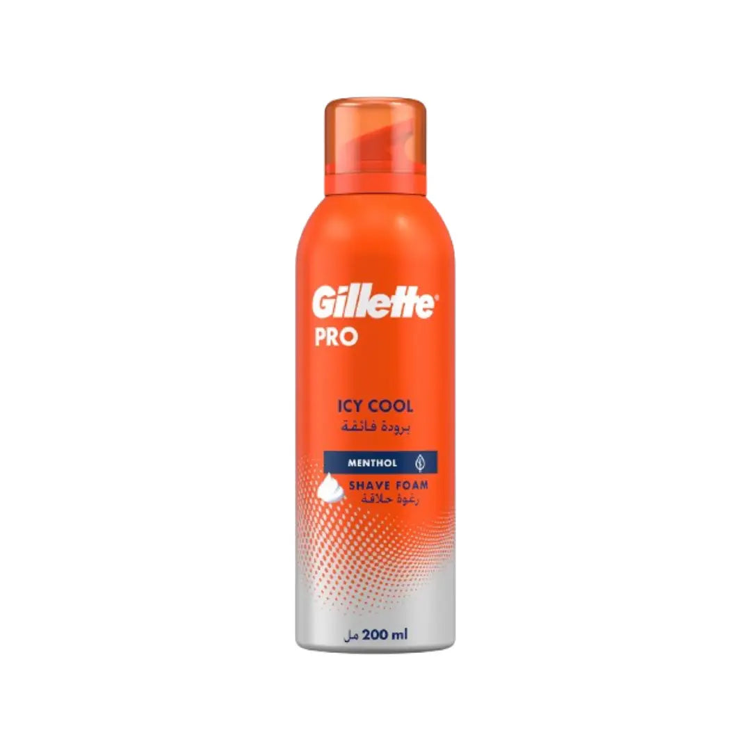 Gillette Pro Icy Cool Menthol Shaving Foam 200ml | Cooling Shave Foam for Smooth & Comfortable Shaving