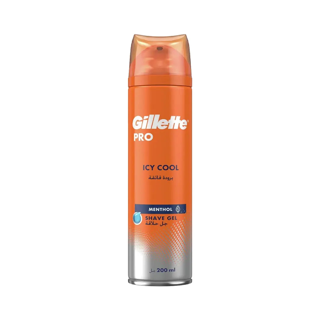 Gillette Pro Icy Cool Menthol Shaving Gel 200ml | Cooling Shave Gel for Smooth & Comfortable Shaving