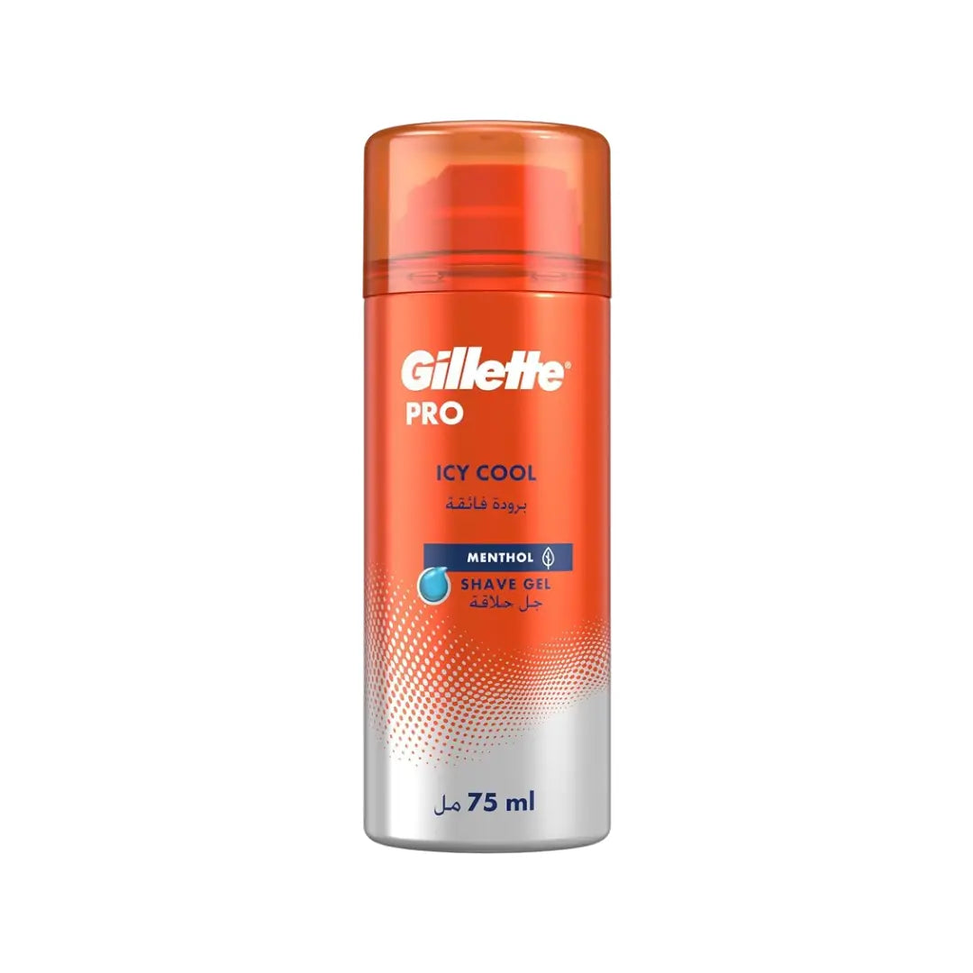 Gillette Pro Icy Cool Menthol Shaving Gel 75ml | Cooling Shave Gel for Smooth & Comfortable Shaving