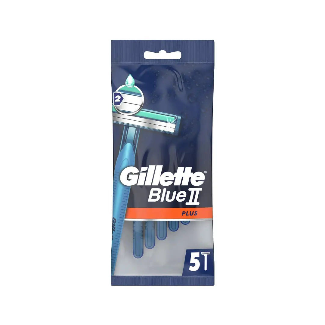 Gillette Blue Plus II Disposable Razors 5s – 2 Blade Men's Shaving Razors