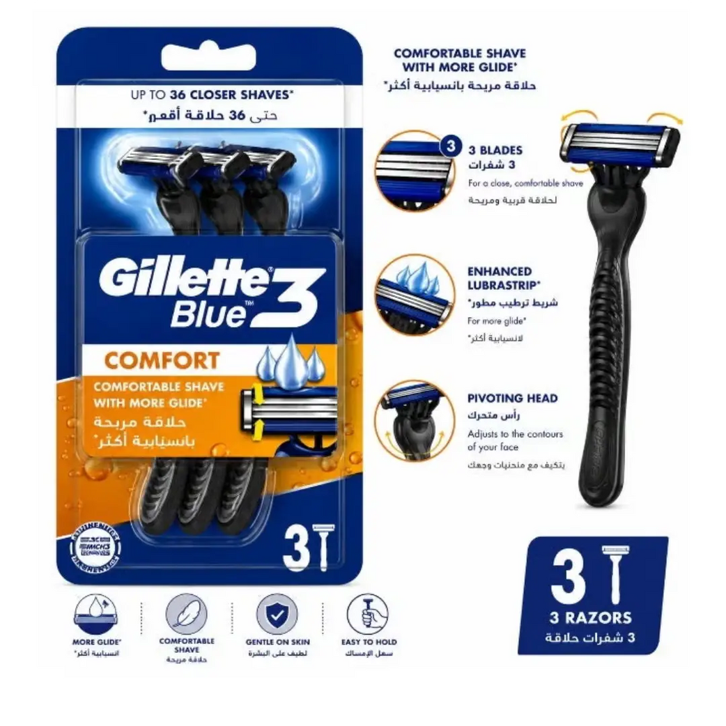 Gillette Blue3 Comfort Disposable Razors 3s