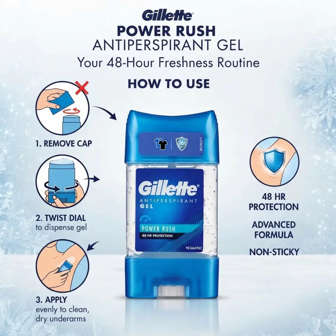 Gillette Power Rush 48H Antiperspirant Gel 70ml