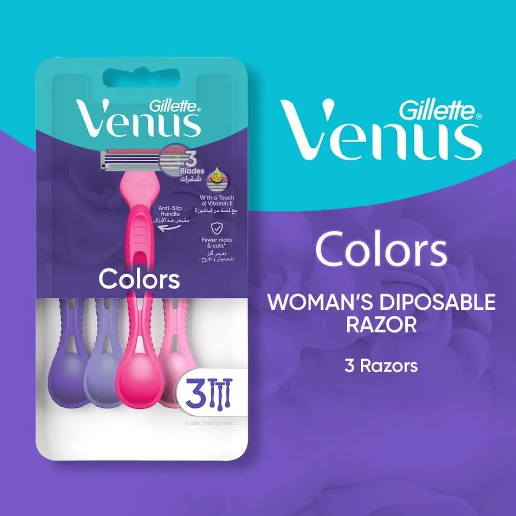Gillette Venus Disposable Razors 3s – 3 Blade Women's Shaving Razor