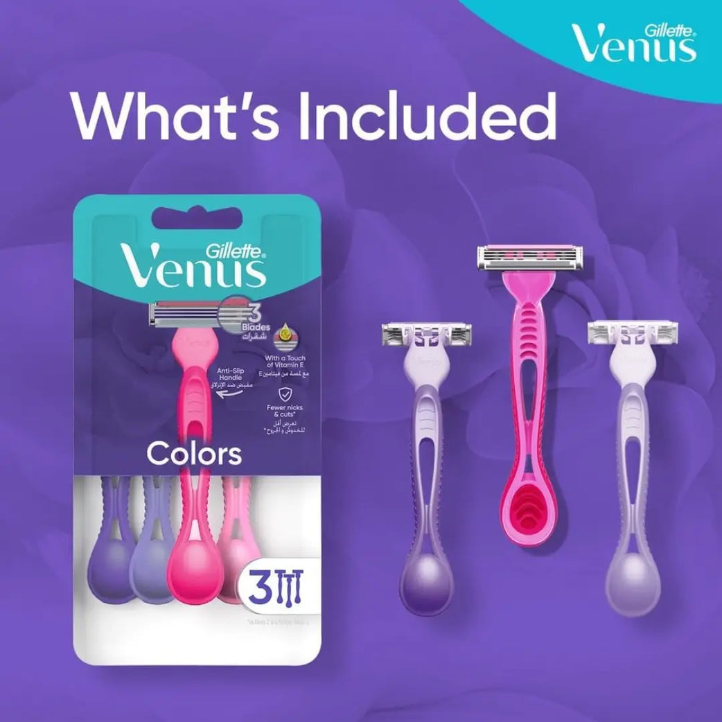 Gillette Venus Disposable Razors 3s – 3 Blade Women's Shaving Razor