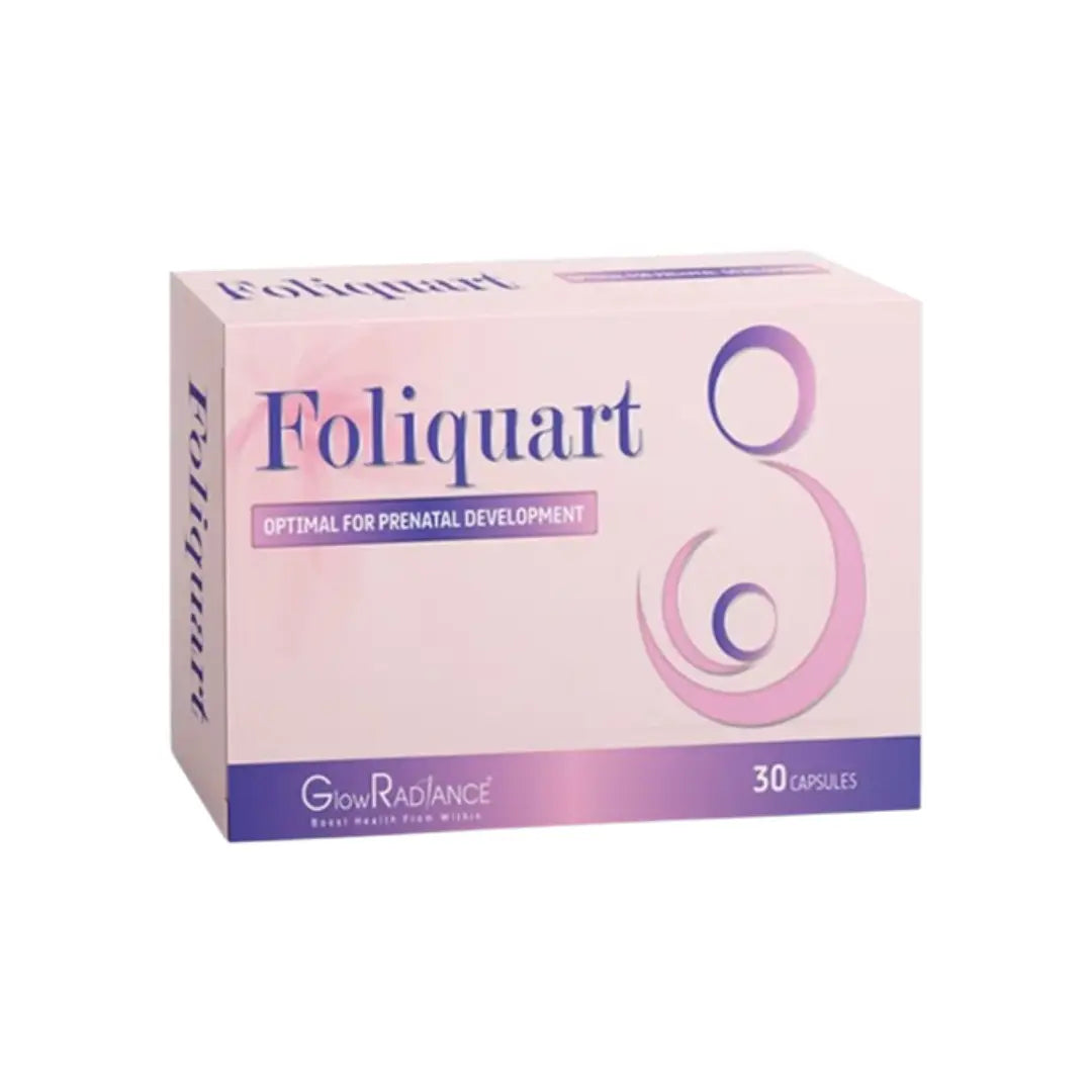Glow Radiance Foliquart Capsules 60s | Folic Acid 450mcg (Quatrefolic) Supplement | Red Blood Cell & Nutritional Support