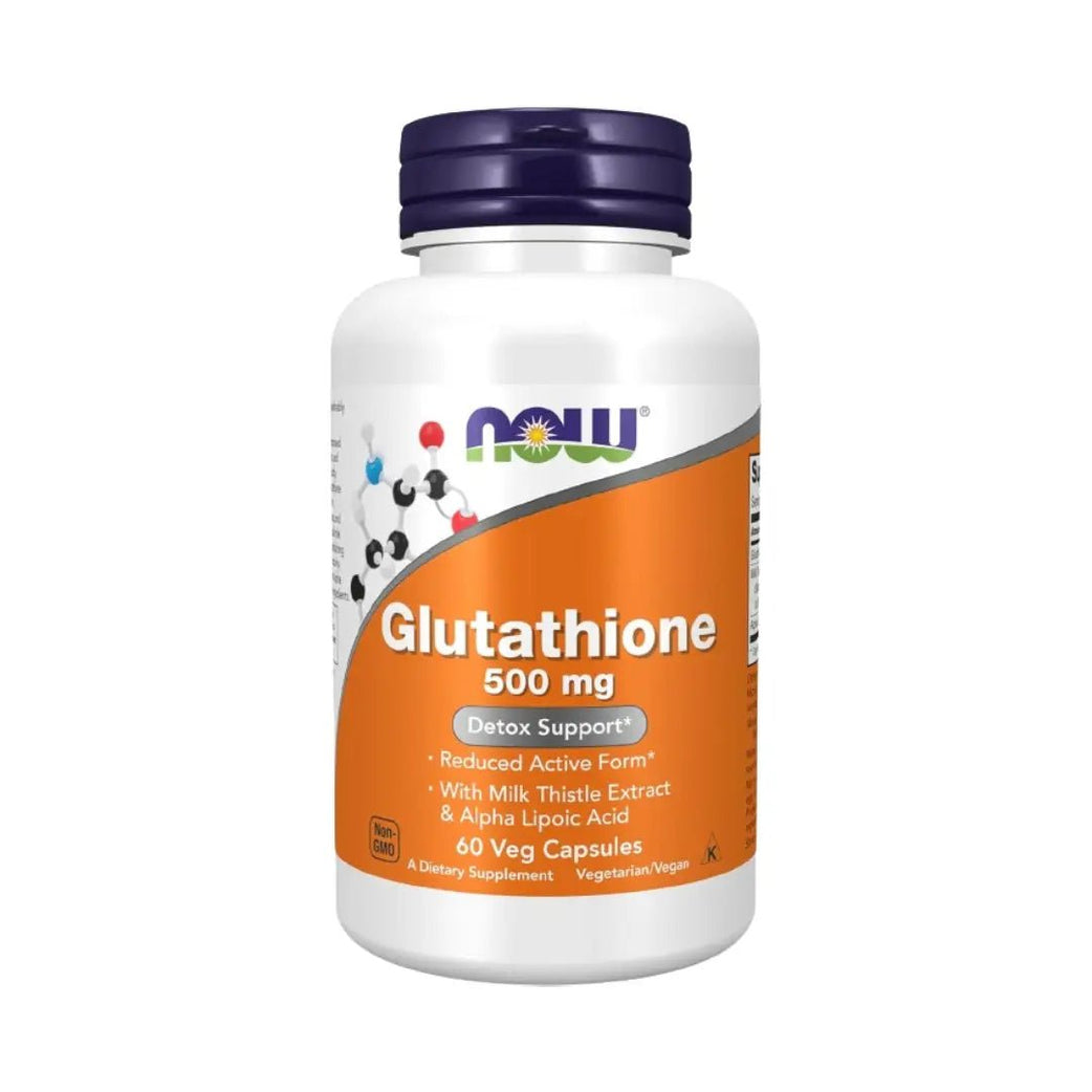 NOW Glutathione 500mg Vegetarian Capsules 60s for antioxidant support and cellular health
