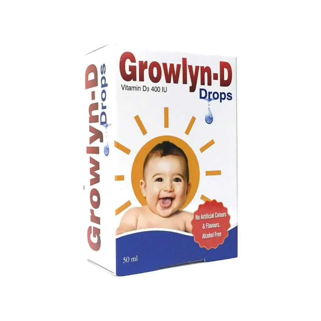 Growlyn-D Vitamin D3 Drops 50ml – 400 IU Vitamin D Supplement for Children