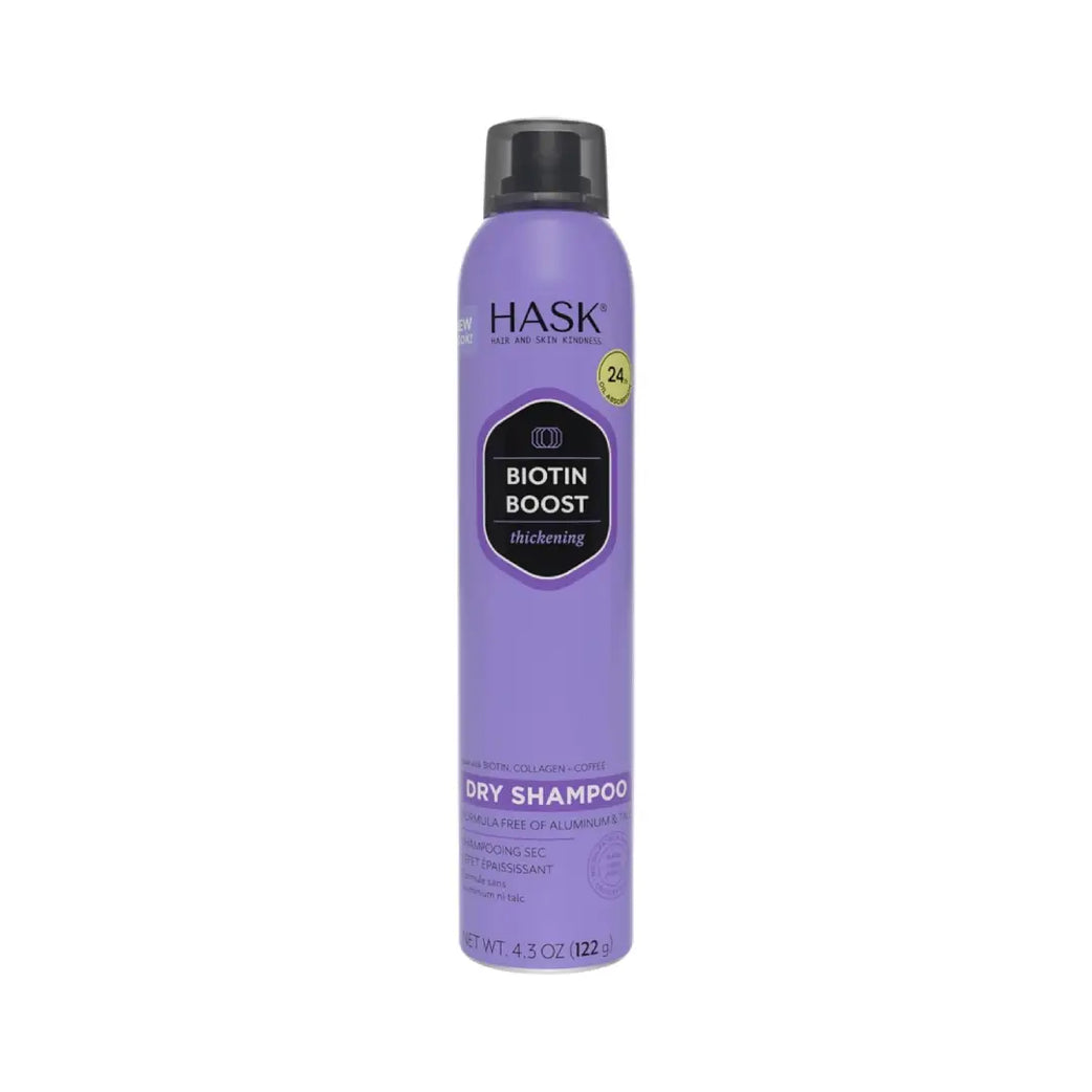 HASK Biotin Boost Thickening Dry Shampoo 122g – Oil Absorbing Hair Refresh Spray with Volume Effect