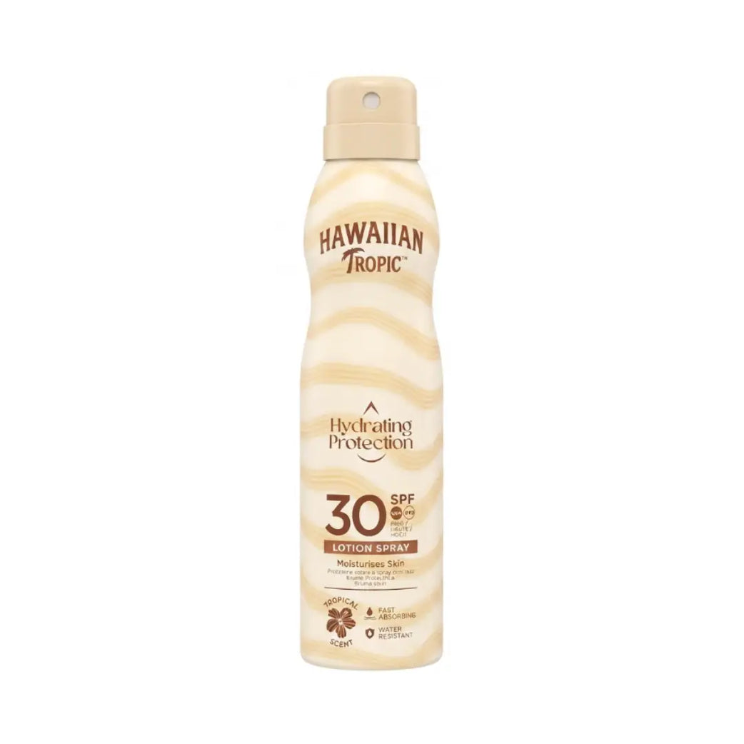 Hawaiian Tropic Hydrating Protection Lotion Spray SPF30 177ml – Moisturizing Sunscreen Spray