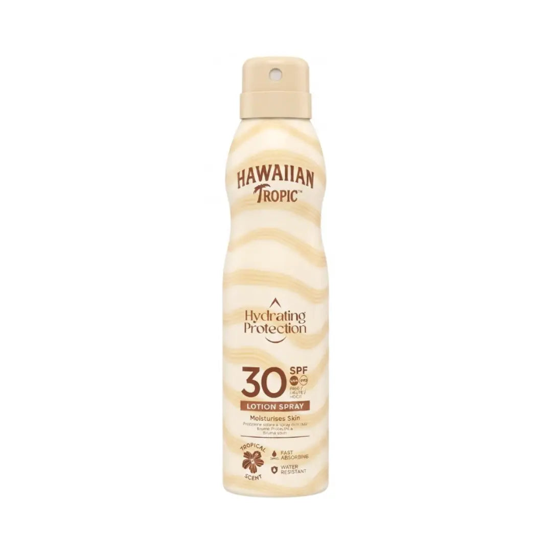 Hawaiian Tropic Hydrating Protection Lotion Spray SPF30 177ml – Moisturizing Sunscreen Spray