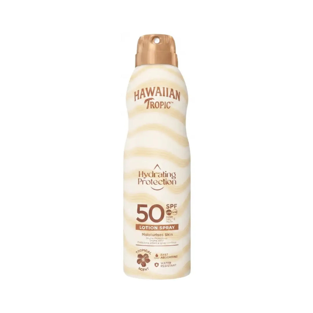 Hawaiian Tropic Hydrating Protection Lotion Spray SPF50 220ml – Broad Spectrum Sunscreen Spray