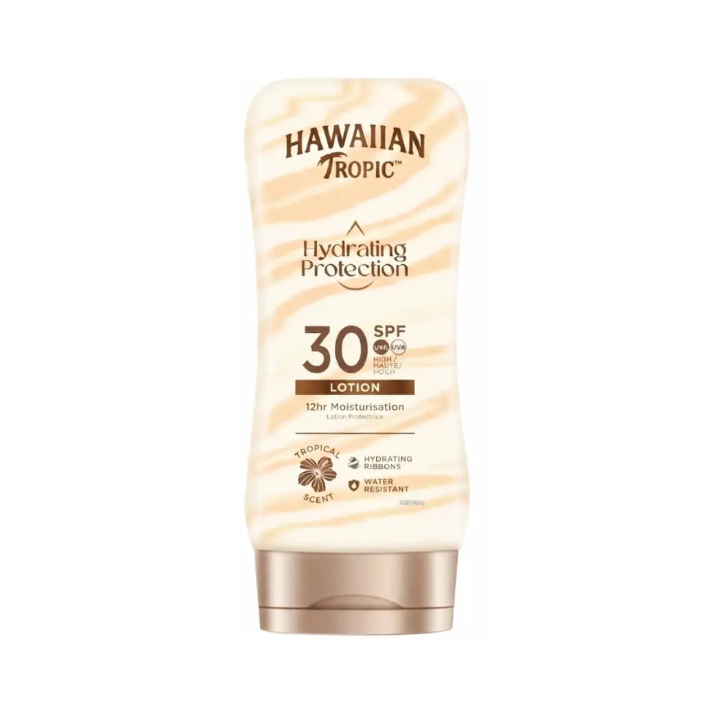 Hawaiian Tropic Hydrating Protection Sunscreen Lotion SPF30 180ml – Moisturizing Broad Spectrum Sun Protectio