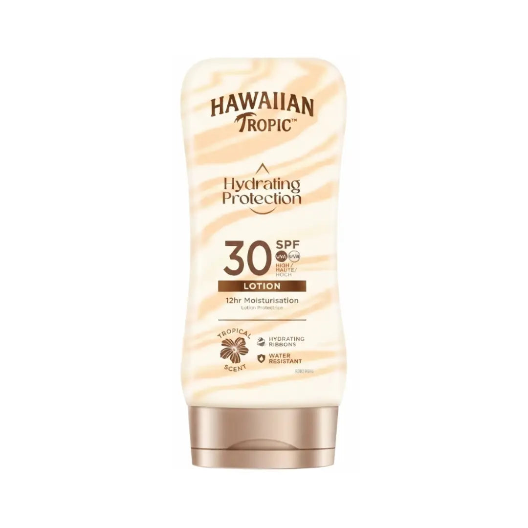 Hawaiian Tropic Hydrating Protection Sunscreen Lotion SPF30 180ml – Moisturizing Broad Spectrum Sun Protectio
