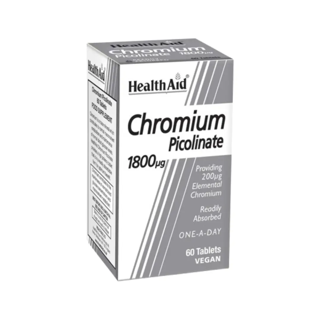 HealthAid Chromium Picolinate 1800mcg Tablets 60s – Blood Sugar & Metabolism Support